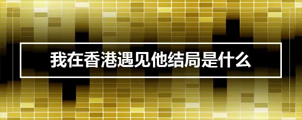 我在香港遇见他最后大结局